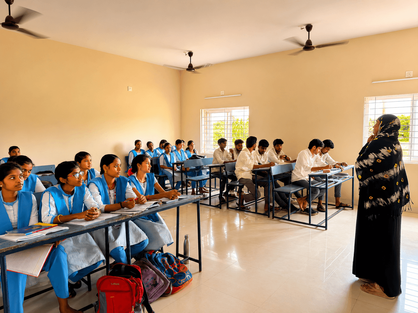 Students studying